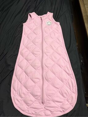 Sleeveless Quilted Pink Kids Sleep Sack with Front Zipper